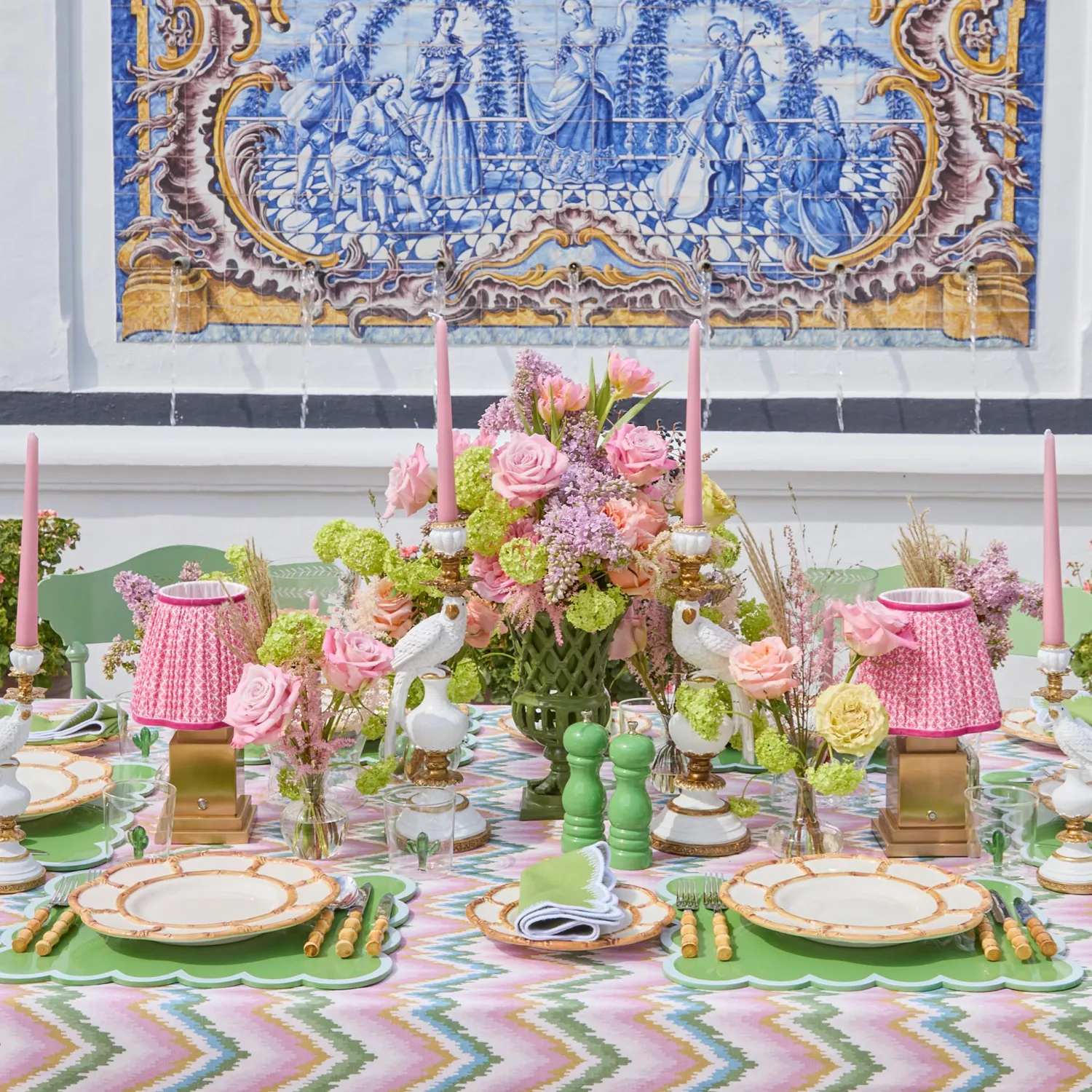 Mrs. Alice Apple Green Isabella Napkins (Set of 4)< Summer Table Linen | Napkins