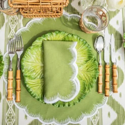 Mrs. Alice Apple Green Isabella Round Placemats & Napkins (Set of 4)< Summer Table Linen | Table Linen Sets