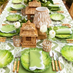 Mrs. Alice Apple Green Isabella Round Placemats & Napkins (Set of 4)< Summer Table Linen | Table Linen Sets