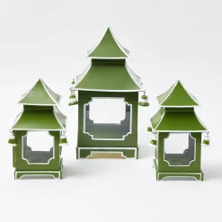 Mrs. Alice Apple Green Mini Pagoda Lantern (Pair)< Year-round Decorations | Spring Decorations