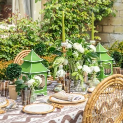 Mrs. Alice Apple Green Pagoda Lantern Set< Year-round Decorations | Spring Decorations