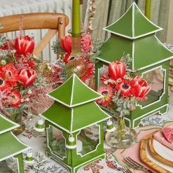 Mrs. Alice Apple Green Pagoda Lantern< Year-round Decorations | Spring Decorations