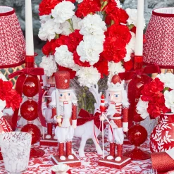 Mrs. Alice Assorted Red Glitter Nutcracker Trio< Christmas Decorations
