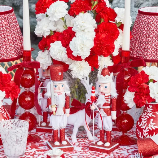 Mrs. Alice Assorted Red Glitter Nutcracker Trio< Christmas Decorations