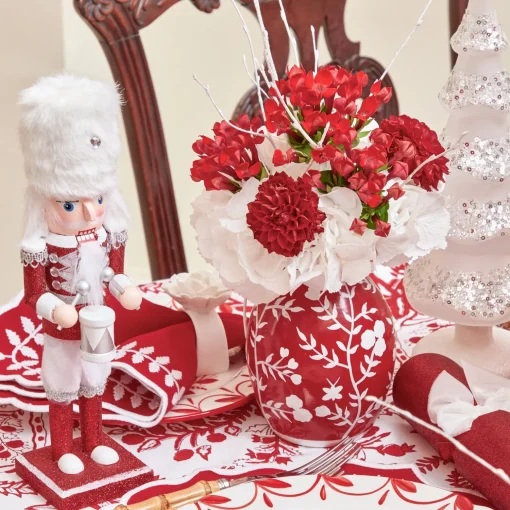 Mrs. Alice Assorted Red Glitter Nutcracker Trio< Christmas Decorations