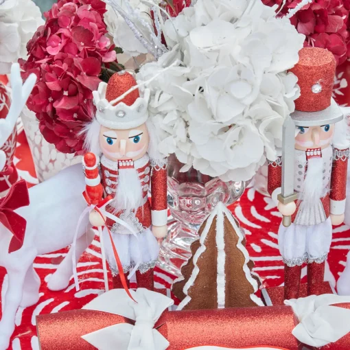 Mrs. Alice Assorted Red Glitter Nutcracker Trio< Christmas Decorations