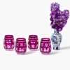 Mrs. Alice Aubergine Anita Engraved Glass (Set of 4)< Glasses