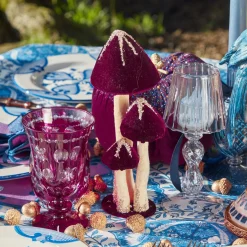 Mrs. Alice Aubergine Glitter Velvet Mushroom Family< Autumn Decorations