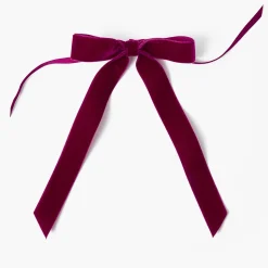 Mrs. Alice Aubergine Velvet Bow (Set of 4) - 20cm< Napkin Rings & Bows