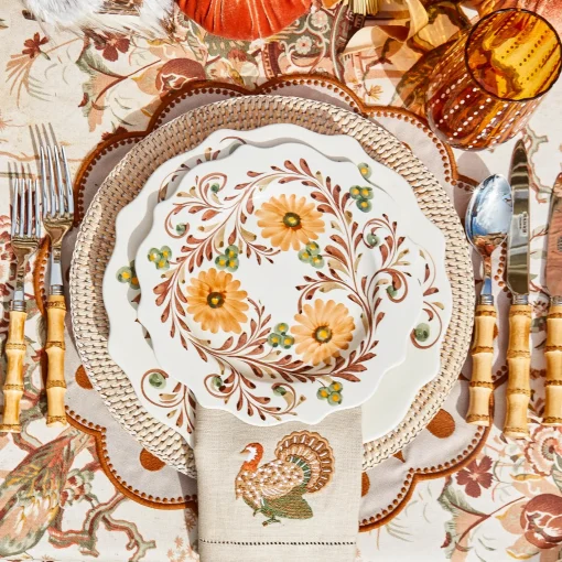 Mrs. Alice Autumn Flowers Dinner Plates (Set of 4)< Dinner Plates | Crockery Sets