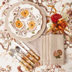 Mrs. Alice Autumn Flowers Dinner Plates (Set of 4)< Dinner Plates | Crockery Sets