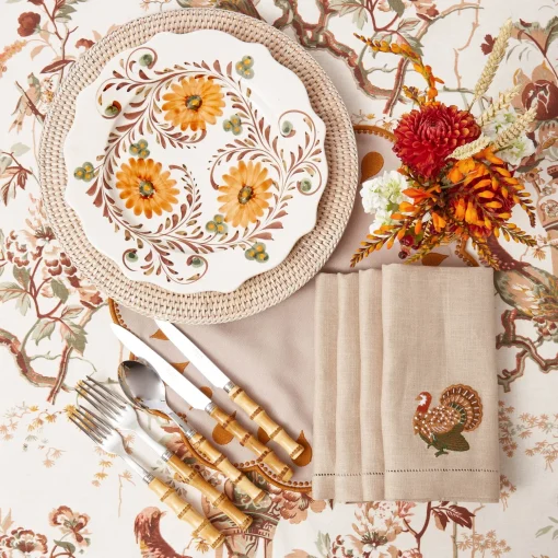 Mrs. Alice Autumn Flowers Dinner Plates (Set of 4)< Dinner Plates | Crockery Sets