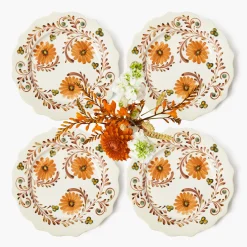Mrs. Alice Autumn Flowers Starter Plates (Set of 4)< Starter Plates | Crockery Sets
