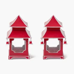 Mrs. Alice Berry Red Mini Pagoda Lantern (Pair)< Year-round Decorations | Spring Decorations