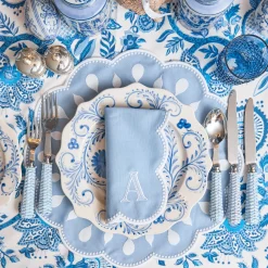 Mrs. Alice Bettina Blue & White Placemats & Napkins (Set of 4)< Table Linen Sets | Mrs. Alice Monogram