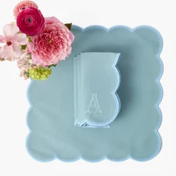 Mrs. Alice Bettina Blue Napkins (Set of 4)< Summer Table Linen | Napkins