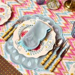 Mrs. Alice Bettina Blue Napkins (Set of 4)< Summer Table Linen | Napkins