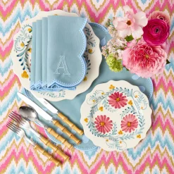 Mrs. Alice Bettina Blue Napkins (Set of 4)< Summer Table Linen | Napkins