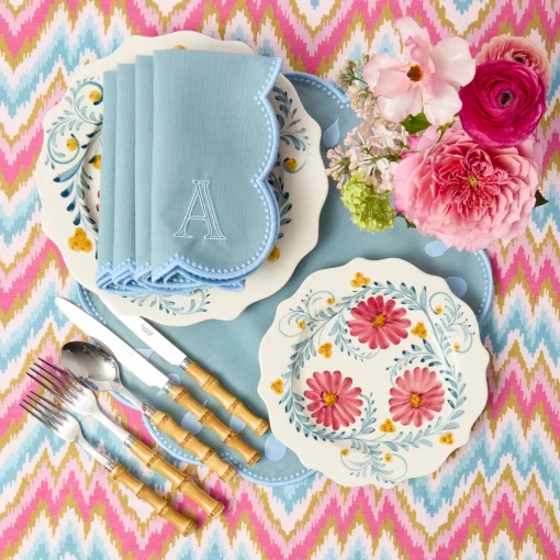 Mrs. Alice Bettina Blue Napkins (Set of 4)< Summer Table Linen | Napkins