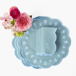 Mrs. Alice Bettina Blue Placemats & Napkins (Set of 4)< Summer Table Linen | Table Linen Sets