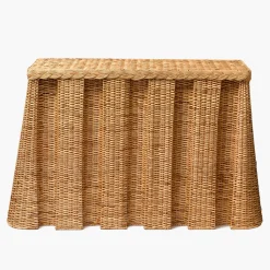 Mrs. Alice Bettina Box Pleated Rattan Console Table< Furniture | Furniture