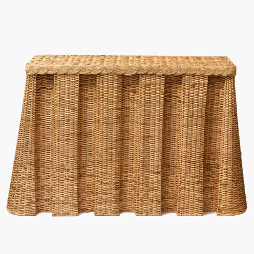 Mrs. Alice Bettina Box Pleated Rattan Console Table< Furniture | Furniture