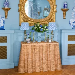 Mrs. Alice Bettina Box Pleated Rattan Console Table< Furniture | Furniture