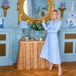 Mrs. Alice Bettina Box Pleated Rattan Console Table< Furniture | Furniture