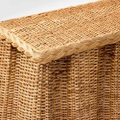 Mrs. Alice Bettina Box Pleated Rattan Console Table< Furniture | Furniture