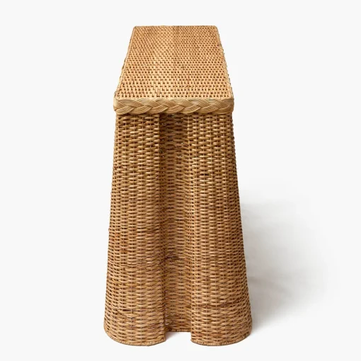 Mrs. Alice Bettina Box Pleated Rattan Console Table< Furniture | Furniture