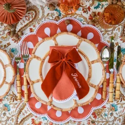 Mrs. Alice Bettina Burnt Orange Placemats & Napkins (Set of 4)< Table Linen Sets | Mrs. Alice Monogram