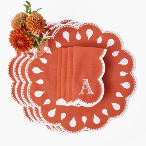 Mrs. Alice Bettina Burnt Orange Placemats (Set of 4)< Placemats