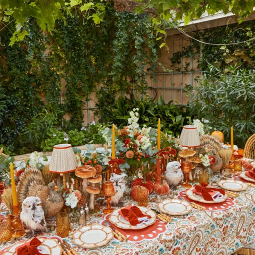 Mrs. Alice Bettina Burnt Orange Placemats & Napkins (Set of 4)< Table Linen Sets | Mrs. Alice Monogram