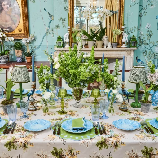 Mrs. Alice Bettina Green & Blue Placemats & Napkins (Set of 4)< Table Linen Sets | Mrs. Alice Monogram