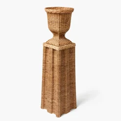 Mrs. Alice Bettina Rattan Urn & Pedestal< Vases | Vases & Planters