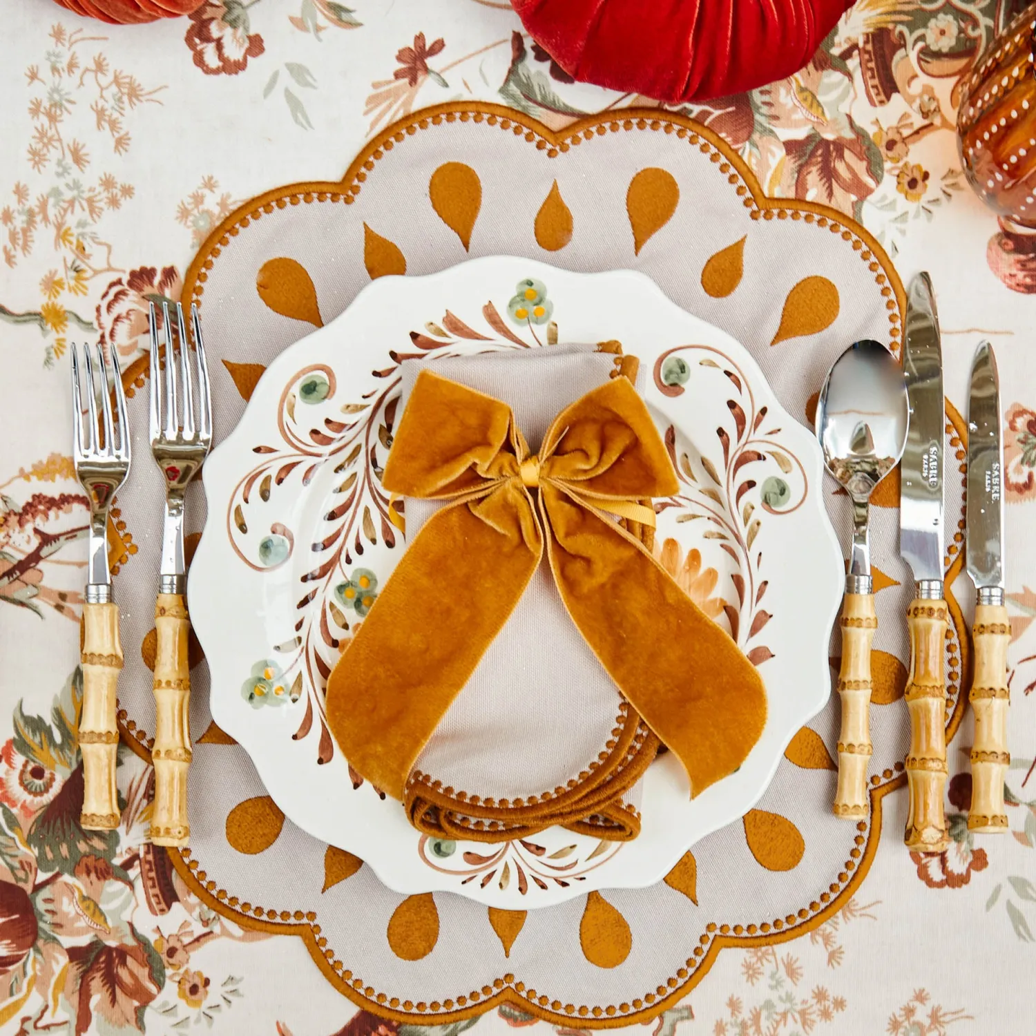 Mrs. Alice Bettina Taupe & Mustard Napkins (Set of 4)< Napkins | Mrs. Alice Monogram