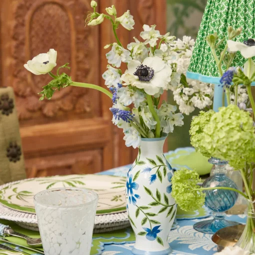 Mrs. Alice Blue & Green Hand Painted Tole Bud Vases (Set of 3)< Vases | Vases & Planters