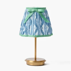 Mrs. Alice Blue & Green Ikat Bow Lampshade (18cm)< Lampshades