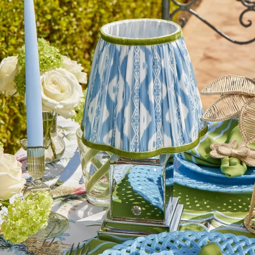 Mrs. Alice Blue & Green Ikat Lampshade (18cm)< Summer Lighting | Lampshades