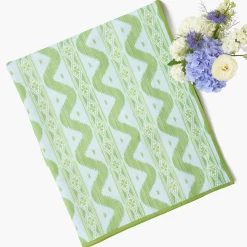 Mrs. Alice Blue & Green Ikat Tablecloth< Summer Table Linen | Tablecloths