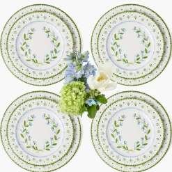 Mrs. Alice Blue & Green Josephine Garland Dinner & Starter Plates (Set of 8)< Crockery Sets