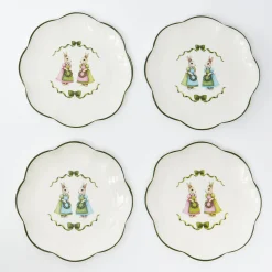 Mrs. Alice Blue & Pink Cottontail Bunny Dinner Plates (Set of 4)< Dinner Plates | Crockery Sets