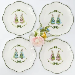 Mrs. Alice Blue & Pink Cottontail Bunny Starter Plates (Set of 4)< Starter Plates | Crockery Sets