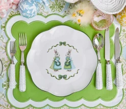 Mrs. Alice Blue & Pink Cottontail Bunny Dinner Plates (Set of 4)< Dinner Plates | Crockery Sets