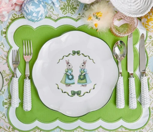 Mrs. Alice Blue & Pink Cottontail Bunny Dinner Plates (Set of 4)< Dinner Plates | Crockery Sets
