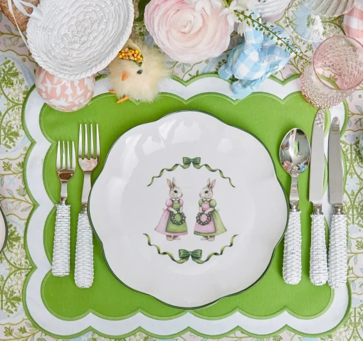 Mrs. Alice Blue & Pink Cottontail Bunny Dinner Plates (Set of 4)< Dinner Plates | Crockery Sets