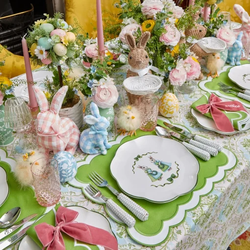 Mrs. Alice Blue & Pink Cottontail Bunny Dinner Plates (Set of 4)< Dinner Plates | Crockery Sets