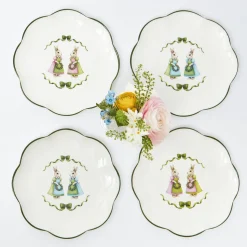 Mrs. Alice Blue & Pink Cottontail Bunny Dinner Plates (Set of 4)< Dinner Plates | Crockery Sets