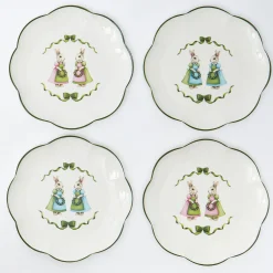 Mrs. Alice Blue & Pink Cottontail Bunny Starter Plates (Set of 4)< Starter Plates | Crockery Sets