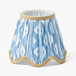 Mrs. Alice Blue & Putty Deep Scalloped Lampshade (18cm)< Summer Lighting | Lampshades